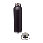Garrafa de aço inox reciclado de parede dupla e tampa de rosca 650 ml cor preto segunda vista