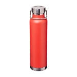 Garrafa de aço inox reciclado de parede dupla e tampa de rosca 650 ml cor vermelho