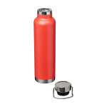 Garrafa de aço inox reciclado de parede dupla e tampa de rosca 650 ml cor vermelho segunda vista