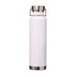 Garrafa de aço inox reciclado de parede dupla e tampa de rosca 650 ml cor branco segunda vista frontal