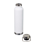 Garrafa de aço inox reciclado de parede dupla e tampa de rosca 650 ml cor branco segunda vista
