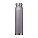 Garrafa de aço inox reciclado de parede dupla e tampa de rosca 650 ml cor cinzento segunda vista frontal