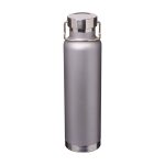 Garrafa de aço inox reciclado de parede dupla e tampa de rosca 650 ml cor cinzento