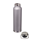 Garrafa de aço inox reciclado de parede dupla e tampa de rosca 650 ml cor cinzento segunda vista