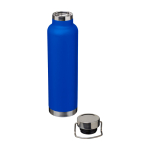 Garrafa de aço inox reciclado de parede dupla e tampa de rosca 650 ml cor azul real segunda vista