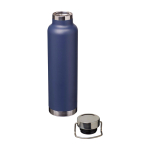 Garrafa de aço inox reciclado de parede dupla e tampa de rosca 650 ml cor azul-marinho segunda vista