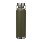 Garrafa de aço inox reciclado de parede dupla e tampa de rosca 650 ml cor verde-escuro segunda vista frontal