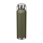 Garrafa de aço inox reciclado de parede dupla e tampa de rosca 650 ml cor verde-escuro
