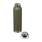 Garrafa de aço inox reciclado de parede dupla e tampa de rosca 650 ml cor verde-escuro segunda vista