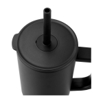 Caneca térmica com palhinha de silicone e tampa antissalpicos 900 ml cor preto vista detalhe 1