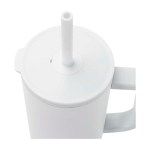 Caneca térmica com palhinha de silicone e tampa antissalpicos 900 ml cor branco vista detalhe 1
