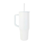 Caneca térmica com palhinha de silicone e tampa antissalpicos 900 ml cor branco segunda vista com lateral