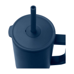 Caneca térmica com palhinha de silicone e tampa antissalpicos 900 ml cor azul-marinho vista detalhe 1