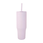 Caneca térmica com palhinha de silicone e tampa antissalpicos 900 ml cor lilás segunda vista frontal