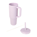 Caneca térmica com palhinha de silicone e tampa antissalpicos 900 ml cor lilás segunda vista