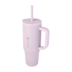 Caneca térmica com palhinha de silicone e tampa antissalpicos 900 ml cor lilás vista impressa logo 2