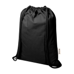 Mochila de cordão de algodão reciclado e rPET 5 L 140 g/m2 cor preto