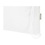 Mochila de cordão de algodão reciclado e rPET 5 L 140 g/m2 cor branco vista detalhe 1
