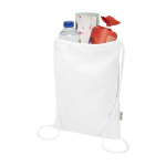 Mochila de cordão de algodão reciclado e rPET 5 L 140 g/m2 cor branco segunda vista