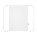 Mochila de cordão de algodão reciclado e rPET 5 L 140 g/m2 cor branco terceira vista frontal