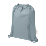 Mochila de cordão de algodão reciclado e rPET 5 L 140 g/m2 cor cinzento