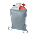 Mochila de cordão de algodão reciclado e rPET 5 L 140 g/m2 cor cinzento segunda vista