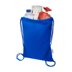 Mochila de cordão de algodão reciclado e rPET 5 L 140 g/m2 cor azul real segunda vista
