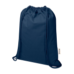 Mochila de cordão de algodão reciclado e rPET 5 L 140 g/m2 cor azul-marinho