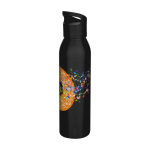 Garrafa de aço inoxidável reciclado de parede simples 650 ml cor preto