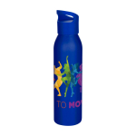 Garrafa de aço inoxidável reciclado de parede simples 650 ml cor azul