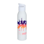 Garrafa de aço inoxidável reciclado de parede simples 650 ml cor branco