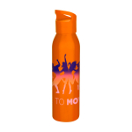 Garrafa de aço inoxidável reciclado de parede simples 650 ml cor cor-de-laranja