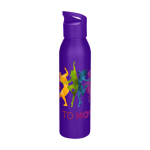 Garrafa de aço inoxidável reciclado de parede simples 650 ml cor roxo