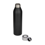 Garrafa de aço inoxidável reciclado com pega redonda 650 ml cor preto segunda vista