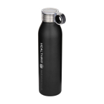 Garrafa de aço inoxidável reciclado com pega redonda 650 ml cor preto