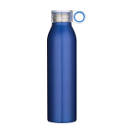 Garrafa de aço inoxidável reciclado com pega redonda 650 ml cor azul real segunda vista frontal