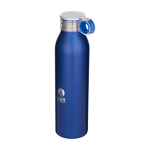 Garrafa de aço inoxidável reciclado com pega redonda 650 ml cor azul real
