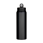 Garrafa de aço inoxidável reciclado de parede simples 800 ml cor preto segunda vista frontal