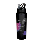 Garrafa de aço inoxidável reciclado de parede simples 800 ml cor preto