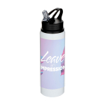Garrafa de aço inoxidável reciclado de parede simples 800 ml cor branco