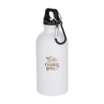 Garrafa de aço inoxidável reciclado mate de parede simples 400 ml cor branco vista impressão tampografia
