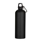 Garrafa de aço inoxidável reciclado mate com mosquetão 750 ml cor preto segunda vista frontal