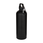 Garrafa de aço inoxidável reciclado mate com mosquetão 750 ml cor preto