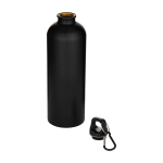 Garrafa de aço inoxidável reciclado mate com mosquetão 750 ml cor preto segunda vista