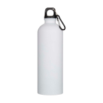Garrafa de aço inoxidável reciclado mate com mosquetão 750 ml cor branco segunda vista frontal
