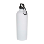 Garrafa de aço inoxidável reciclado mate com mosquetão 750 ml cor branco