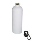 Garrafa de aço inoxidável reciclado mate com mosquetão 750 ml cor branco segunda vista