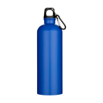 Garrafa de aço inoxidável reciclado mate com mosquetão 750 ml cor azul real segunda vista frontal