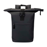 Mochila enrolável de pele sintética impermeável para PC 15'' cor preto segunda vista frontal