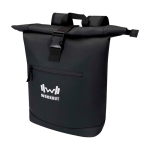 Mochila enrolável de pele sintética impermeável para PC 15'' cor preto vista impressão transfer